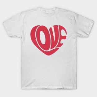 Heart typography Retro valentines day T-Shirt